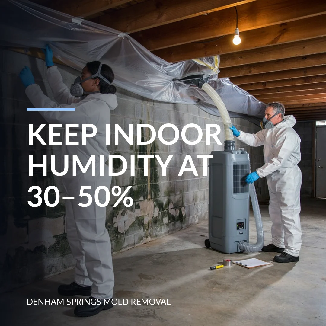 Keep indoor humidity at 30–50%